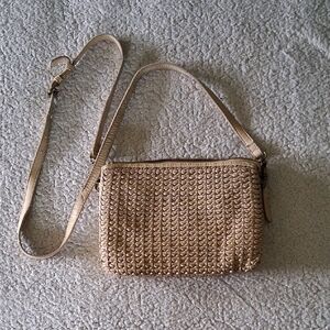 Chic Tan Woven Crossbody Bag Vilenca Holland By Anthropologie